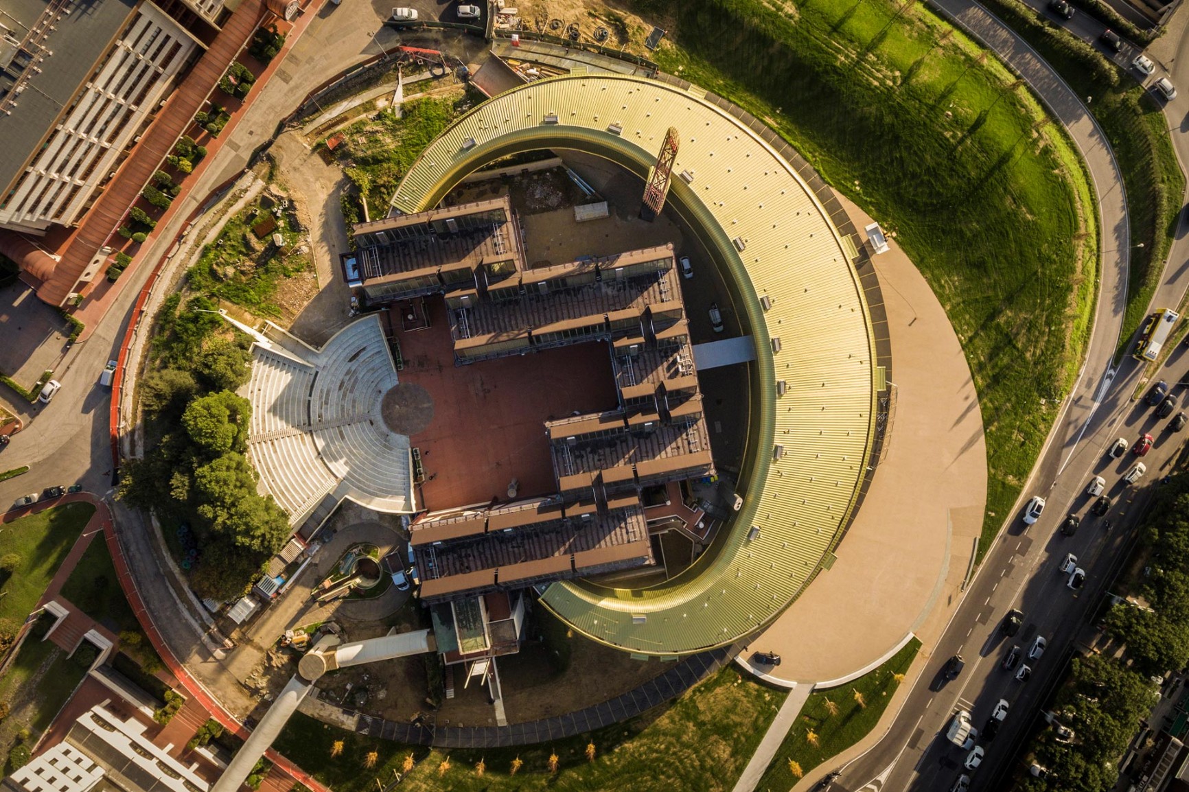 Top view of the building