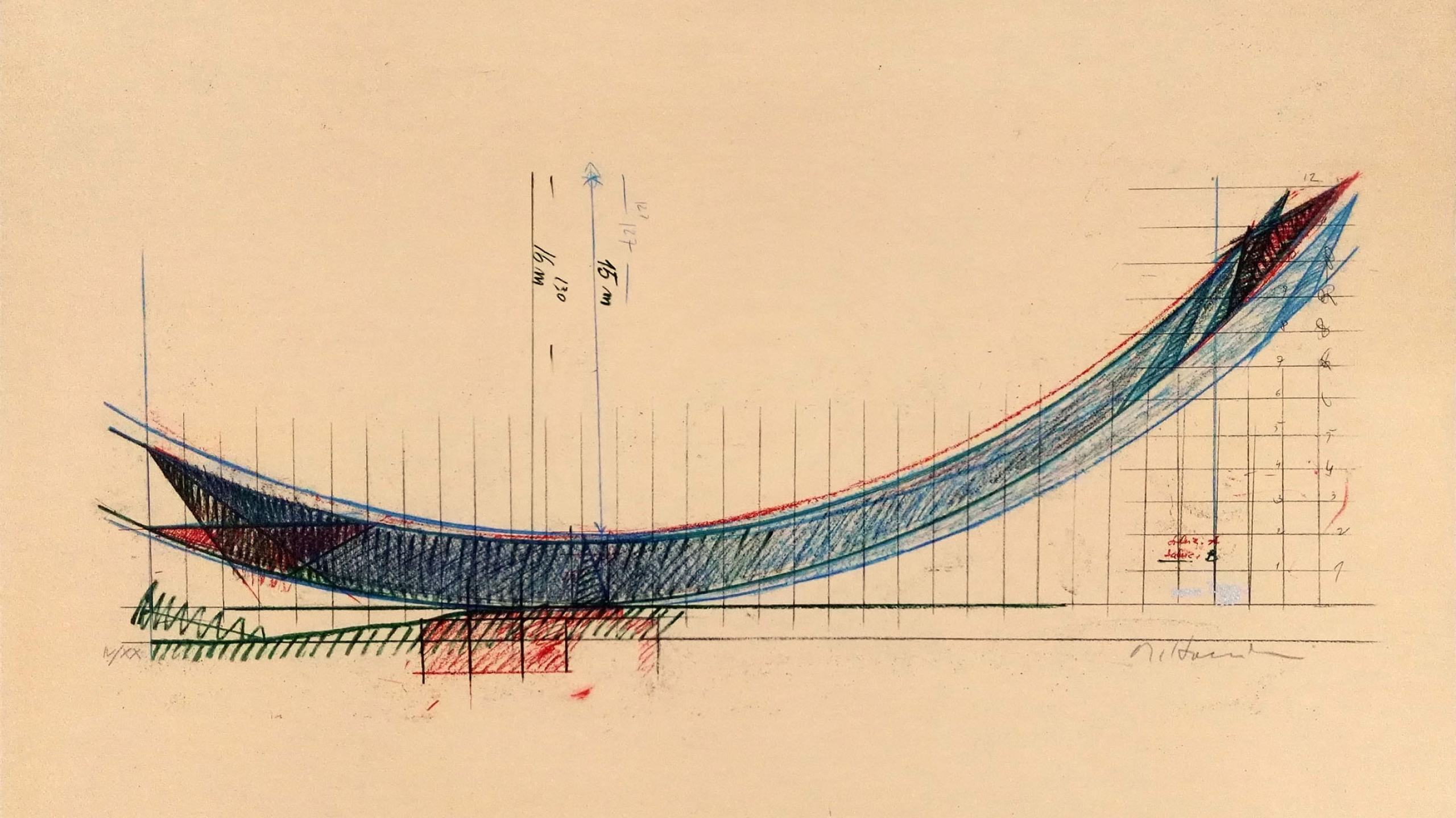 Mauro Staccioli, Prato 88, lithograph, 1989