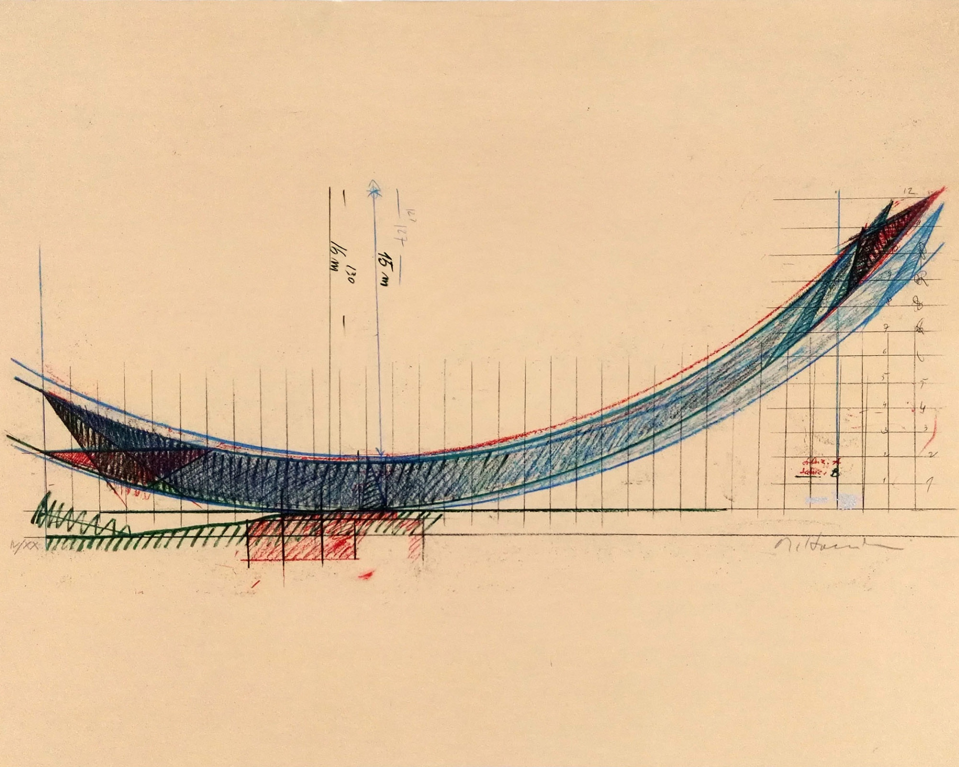 Mauro Staccioli, Prato 88, litografia, 1989
