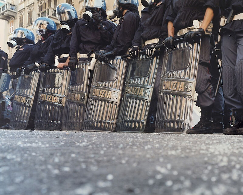 Armin Linke, Carlo Giuliani, G8 Summit, Piazza Gaetano Alimonda, Genova-Italy, 2001, Eccentrica. Le collezioni del Centro Pecci
