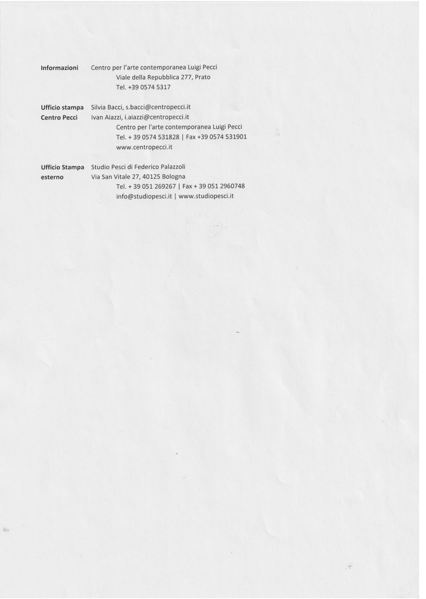 Live! L'arte incontra il rock, comunicato stampa, 2011, p. 4