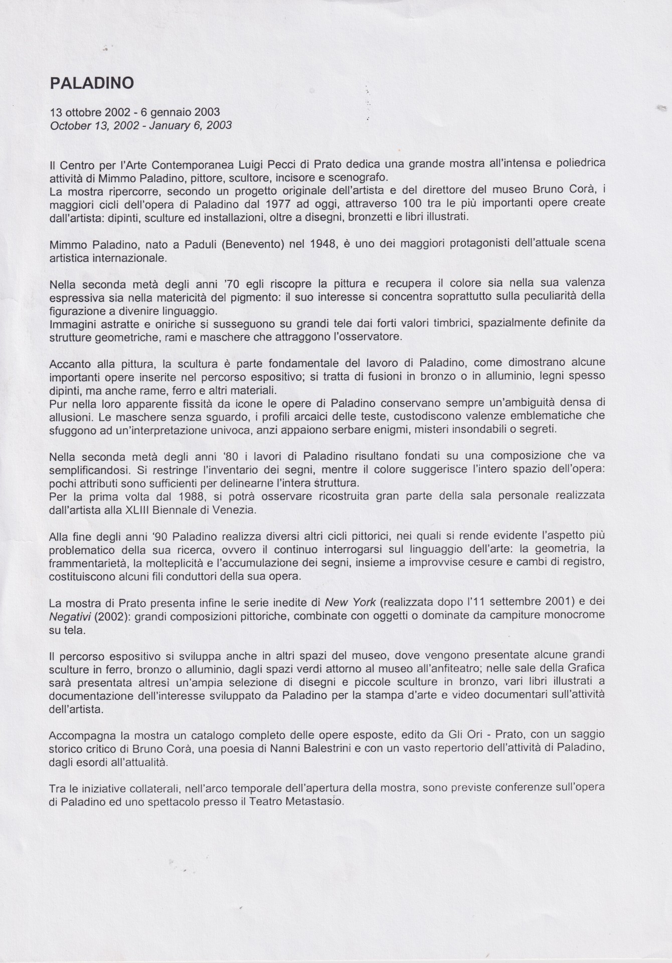 comunicato stampa